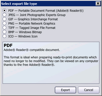 cddotnet3 Creative Docs.NET export options