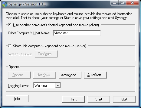 Synergy configured for the client.