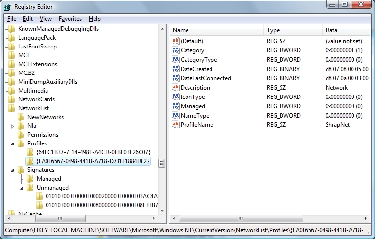 Be careful when editing the Registry and always make a back-up.