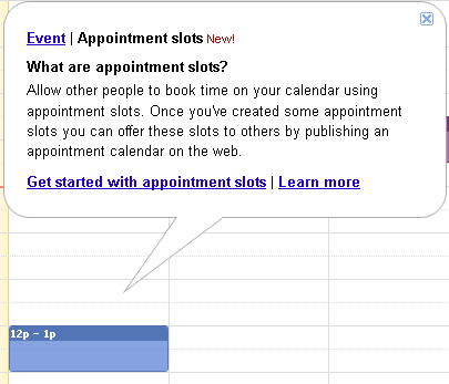 what are appointment slots in google calendar